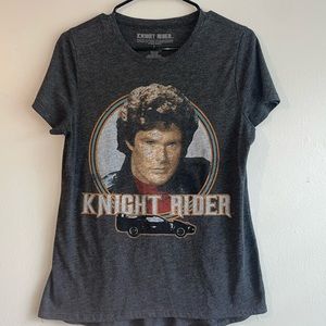 🔮 3/$15!! KNIGHT RIDER DAVID HASSELHOFF Charcoal Size Large Graphic Tee